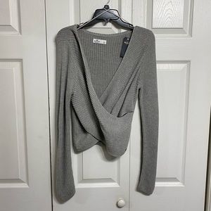 Wrap cropped sweater